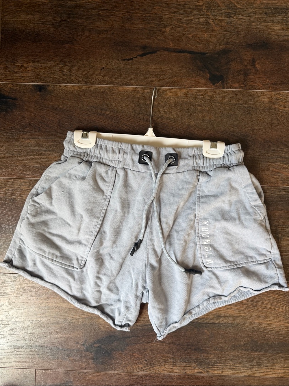 YoungLA Light Gray Athletic Drawstring Shorts